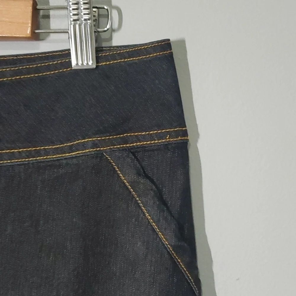 BisouBisou skirt women's size 12 black false pockets trendy denim mini skirt - Picture 4 of 16